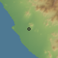 Shaded relief of the 60 km around Paiján, drawn from the GMTED2010 grid