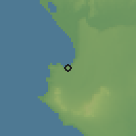 Shaded relief of the 60 km around Paita, drawn from the GMTED2010 grid