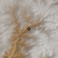 Shaded relief of the 60 km around Pallasca, drawn from the GMTED2010 grid