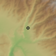 Shaded relief of the 59 km around Palpa, drawn from the GMTED2010 grid