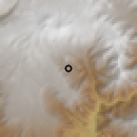 Shaded relief of the 59 km around Pampacolca, drawn from the GMTED2010 grid