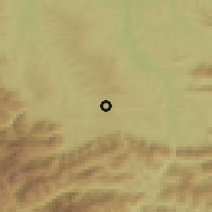 Shaded relief of the 60 km around Pangoa, drawn from the GMTED2010 grid