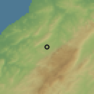 Shaded relief of the 60 km around Papayal, drawn from the GMTED2010 grid