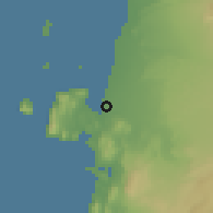 Shaded relief of the 59 km around Paracas, drawn from the GMTED2010 grid