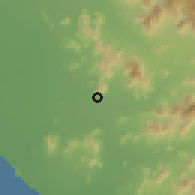 Shaded relief of the 60 km around Patapo, drawn from the GMTED2010 grid