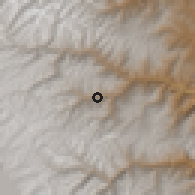 Shaded relief of the 60 km around Paucartambo, drawn from the GMTED2010 grid