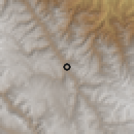 Shaded relief of the 60 km around Paucartambo, drawn from the GMTED2010 grid