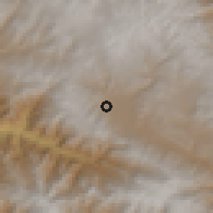 Shaded relief of the 60 km around Pedro Gálvez, drawn from the GMTED2010 grid