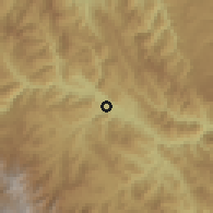 Shaded relief of the 60 km around Pichanaqui, drawn from the GMTED2010 grid