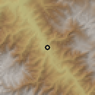 Shaded relief of the 60 km around Pichari, drawn from the GMTED2010 grid