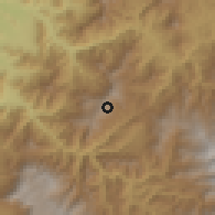 Shaded relief of the 60 km around Ayabaca, drawn from the GMTED2010 grid