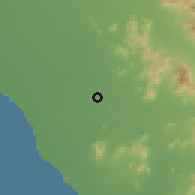 Shaded relief of the 60 km around Picsi, drawn from the GMTED2010 grid