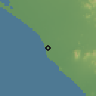 Shaded relief of the 60 km around Pimentel, drawn from the GMTED2010 grid