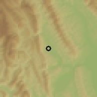 Shaded relief of the 60 km around Piscoyacu, drawn from the GMTED2010 grid