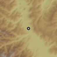 Shaded relief of the 60 km around Polvora, drawn from the GMTED2010 grid