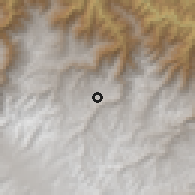 Shaded relief of the 59 km around Ayapata, drawn from the GMTED2010 grid