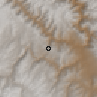 Shaded relief of the 60 km around Pomacocha, drawn from the GMTED2010 grid