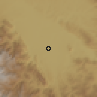 Shaded relief of the 60 km around Posic, drawn from the GMTED2010 grid