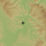 Shaded relief of the 60 km around Pucacaca, drawn from the GMTED2010 grid