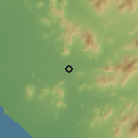 Shaded relief of the 60 km around Pucala, drawn from the GMTED2010 grid