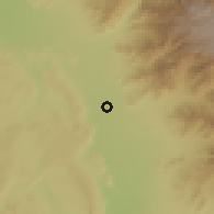 Shaded relief of the 59 km around Pueblo Nuevo, drawn from the GMTED2010 grid