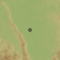 Shaded relief of the 60 km around Puerto Bermudez, drawn from the GMTED2010 grid