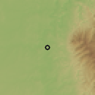 Shaded relief of the 60 km around Puerto Inca, drawn from the GMTED2010 grid
