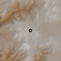 Shaded relief of the 59 km around Pullo, drawn from the GMTED2010 grid