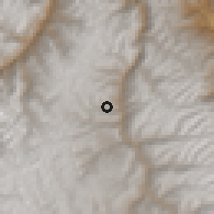 Shaded relief of the 60 km around Punchao, drawn from the GMTED2010 grid