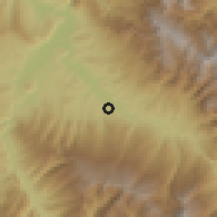 Shaded relief of the 60 km around Bagua Grande, drawn from the GMTED2010 grid