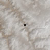 Shaded relief of the 59 km around Quiquijana, drawn from the GMTED2010 grid