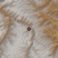 Shaded relief of the 60 km around Rapayan, drawn from the GMTED2010 grid