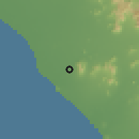 Shaded relief of the 60 km around Reque, drawn from the GMTED2010 grid