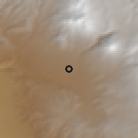 Shaded relief of the 59 km around Rio Grande, drawn from the GMTED2010 grid