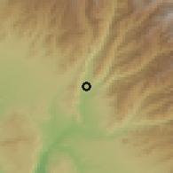 Shaded relief of the 59 km around Rio Grande, drawn from the GMTED2010 grid
