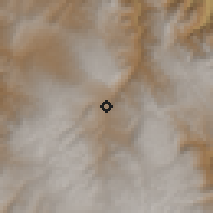 Shaded relief of the 60 km around Bambamarca, drawn from the GMTED2010 grid