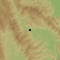 Shaded relief of the 60 km around Rumisapa, drawn from the GMTED2010 grid