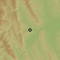Shaded relief of the 60 km around Sacanche, drawn from the GMTED2010 grid