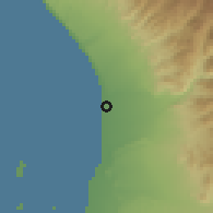 Shaded relief of the 60 km around Salas, drawn from the GMTED2010 grid