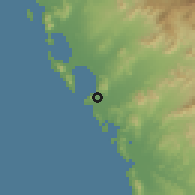 Shaded relief of the 60 km around Samanco, drawn from the GMTED2010 grid