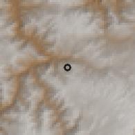 Shaded relief of the 59 km around San Antonio de Cachi, drawn from the GMTED2010 grid