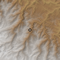 Shaded relief of the 59 km around Sandia, drawn from the GMTED2010 grid
