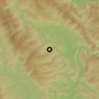 Shaded relief of the 60 km around San Fernando, drawn from the GMTED2010 grid