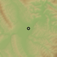 Shaded relief of the 60 km around San Hilarion, drawn from the GMTED2010 grid