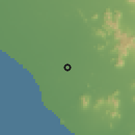 Shaded relief of the 60 km around San José, drawn from the GMTED2010 grid
