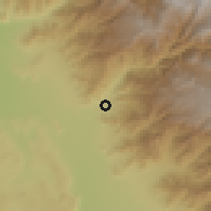 Shaded relief of the 59 km around San Jose de Los Molinos, drawn from the GMTED2010 grid