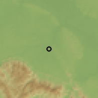 Shaded relief of the 60 km around Barranquita, drawn from the GMTED2010 grid