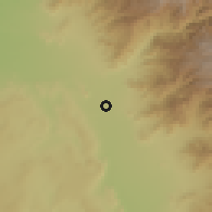 Shaded relief of the 59 km around San Juan Bautista, drawn from the GMTED2010 grid