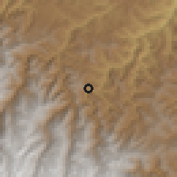 Shaded relief of the 59 km around San Juan del Oro, drawn from the GMTED2010 grid