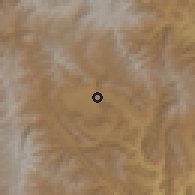 Shaded relief of the 60 km around San Nicolas, drawn from the GMTED2010 grid